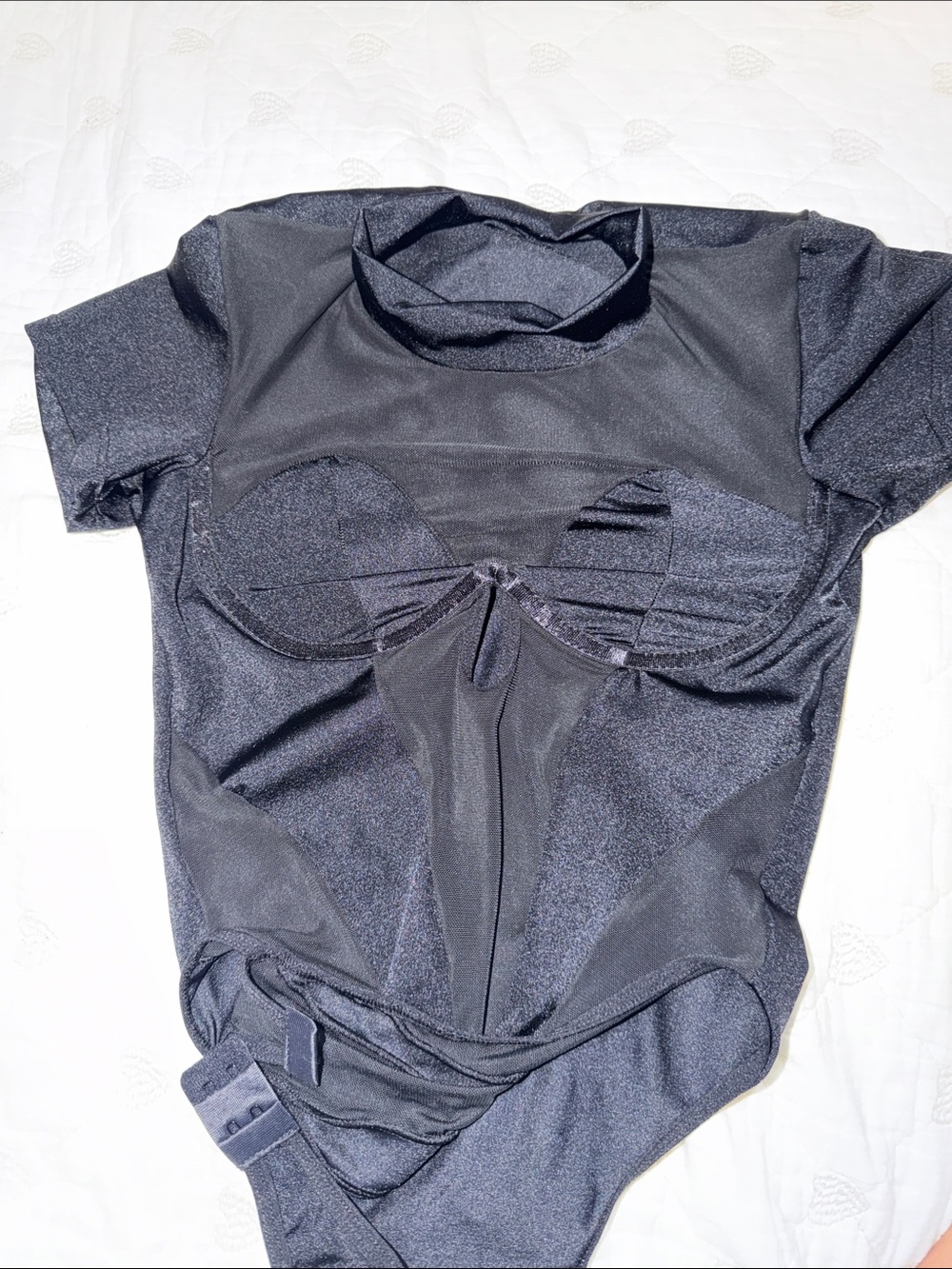 Black Sheer Panel Bodysuit - Women's Fashion New without tags (NWOT) - Picture 3 of 5